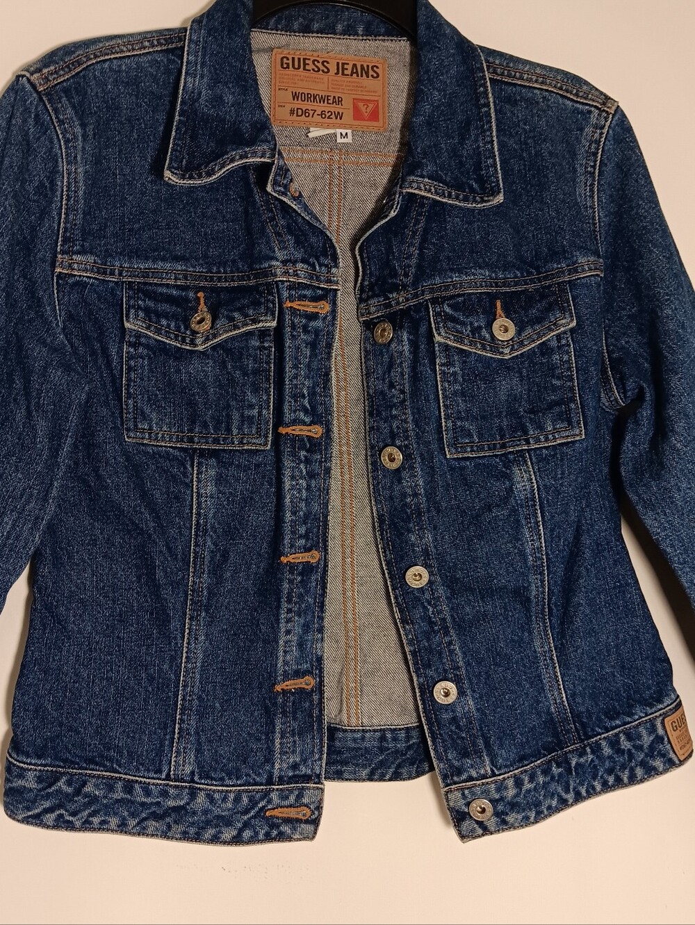 Guess Blue Women's Denim Jacket with Chest Pockets